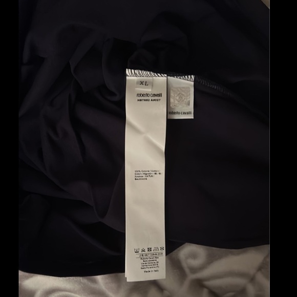 Roberto Cavalli Men's Navy T-Shirt - Picture 3 of 4